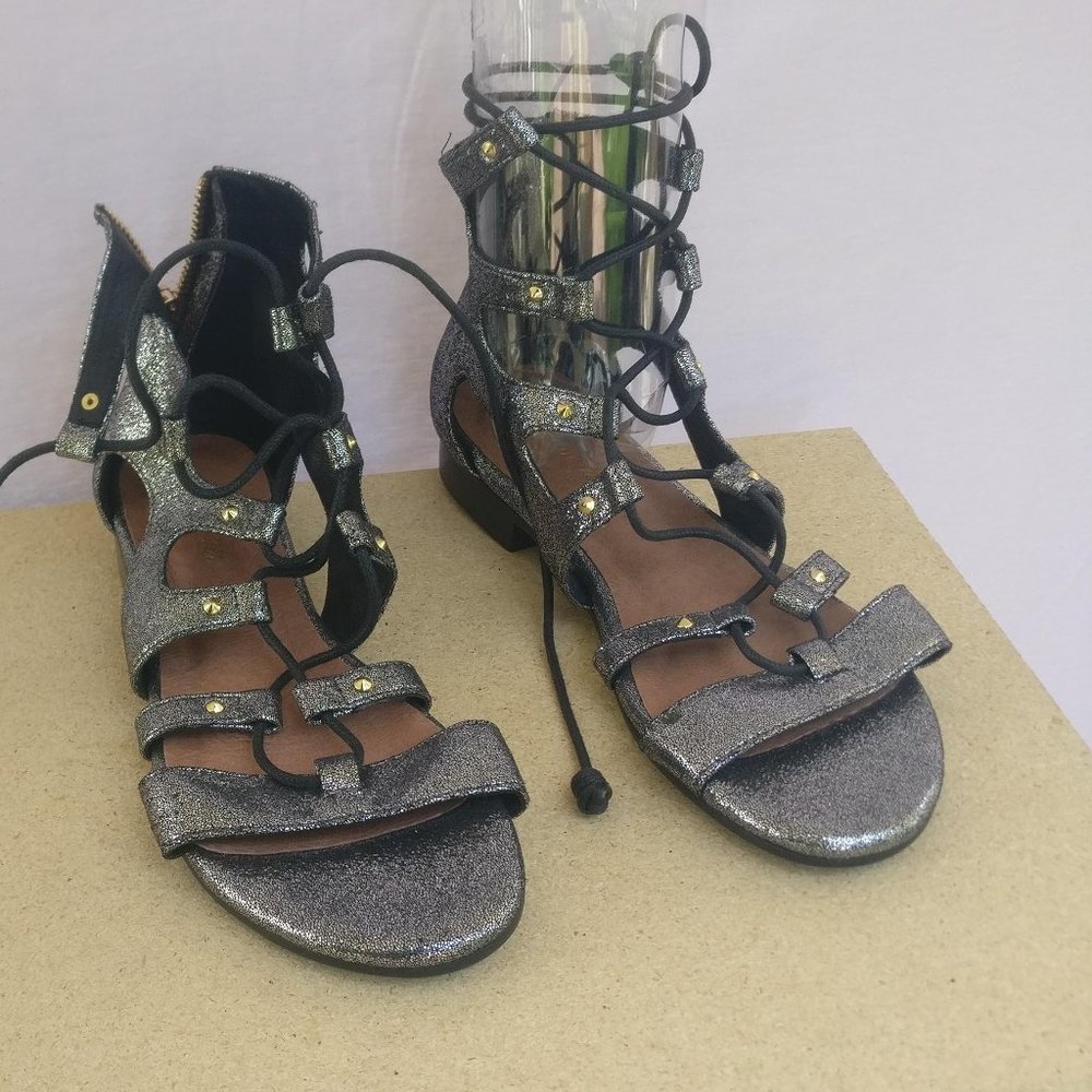 Leathersandal Free People Crinkled Leather padded Gladiator wrap Sandal 37/6us
